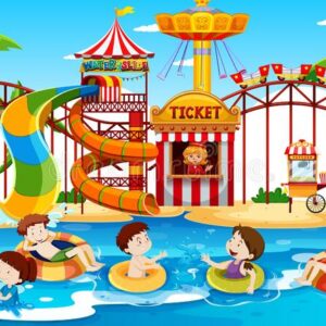 scene children swimming waterpark illustration scene children swimming waterpark 178737220 Combo Ticket | Amusement Park + Water Park